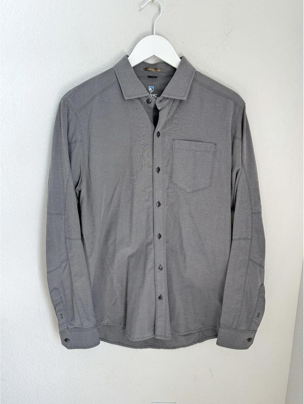 Kuhl Men’s Sz M Resistor Shirt Long Sleeve Button Up Stretch Gray Pockets